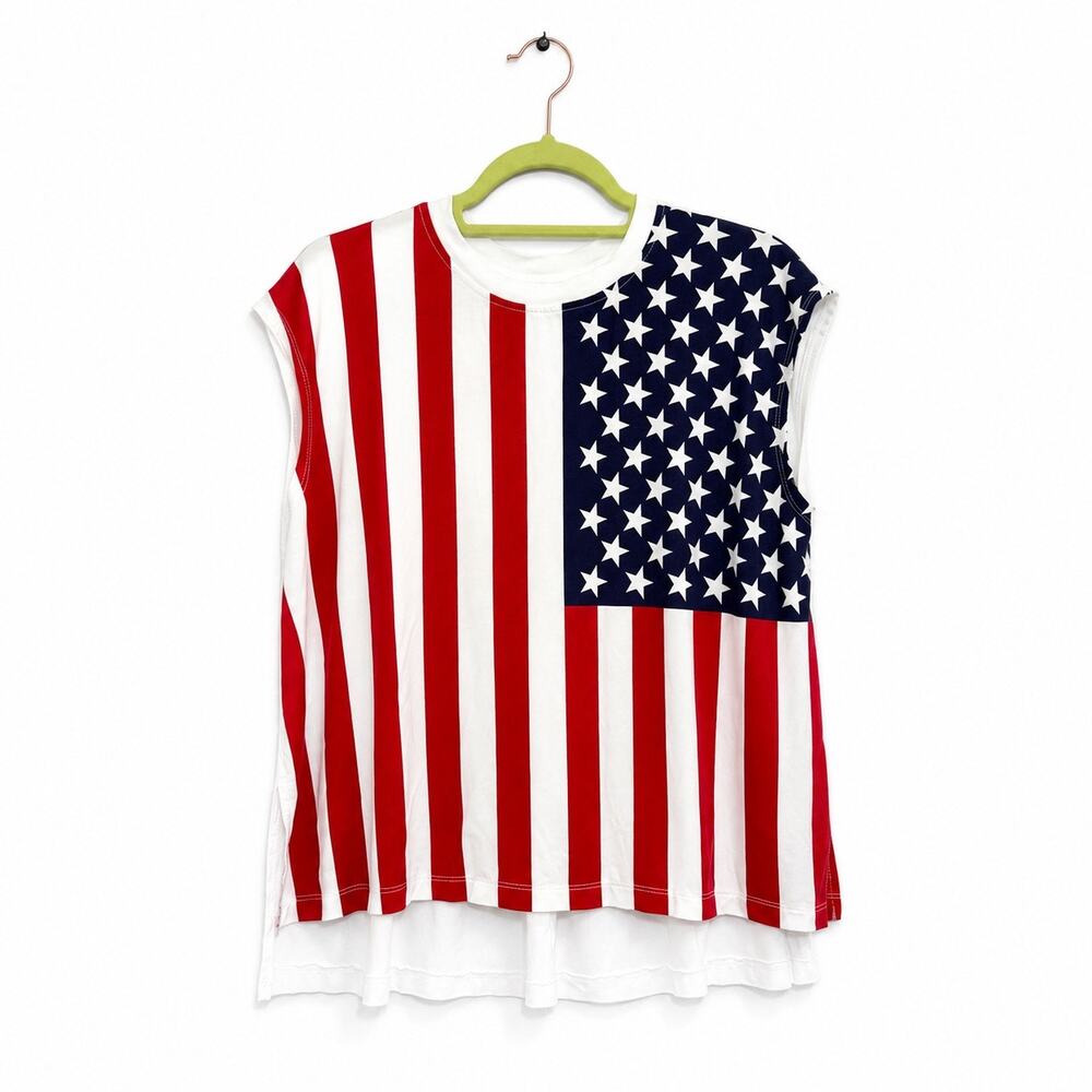 Anna & Ava American Flag Sleeveless Tunic Top One Size - Picture 2 of 8